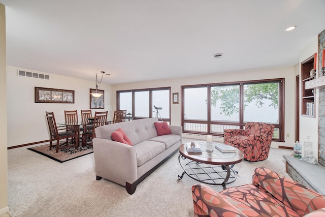 3524 Lakeshore Rd, Manistee, MI 49660 - living room with light colored carpet and recessed lighting
