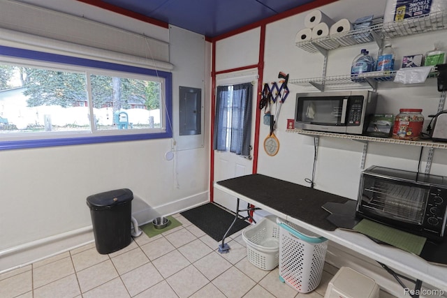 33566 Rhonswood St, Farmington Hills, MI 48335 - exercise area featuring electric panel and tile patterned floors