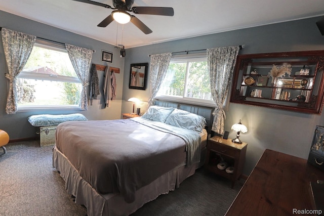 33566 Rhonswood St, Farmington Hills, MI 48335 - carpeted bedroom with multiple windows and a ceiling fan