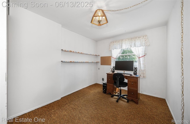 20107 Merle Ct, Eastpointe, MI 48035 - office featuring dark colored carpet and baseboards