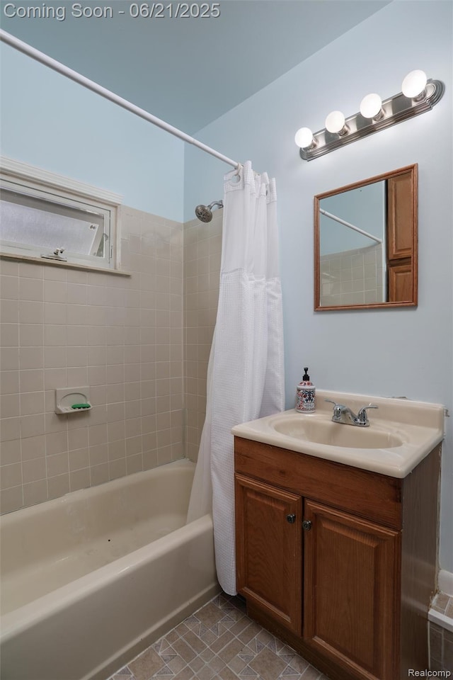 10997 Stark Rd, Livonia, MI 48150 - full bathroom with shower / bathtub combination with curtain and vanity