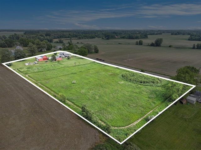 598 Dayburg Rd, Coldwater, MI 49036 - aerial view of sparsely populated area featuring property parcel outlined