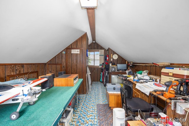 4410 Delaware Rd, Fremont, MI 49412 - office with wood walls and carpet