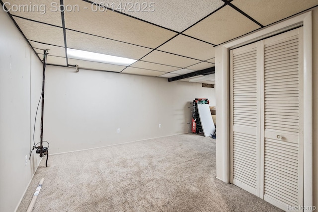 37649 Castle Dr, Romulus, MI 48174 - finished below grade area with carpet floors and a paneled ceiling