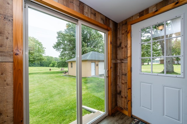 10001 Date Rd, Baroda, MI 49101 - doorway featuring healthy amount of natural light and wood finished floors
