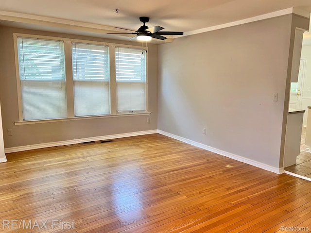 256 Withington St, Ferndale, MI 48220 - empty room featuring a ceiling fan, plenty of natural light, and light wood-style floors