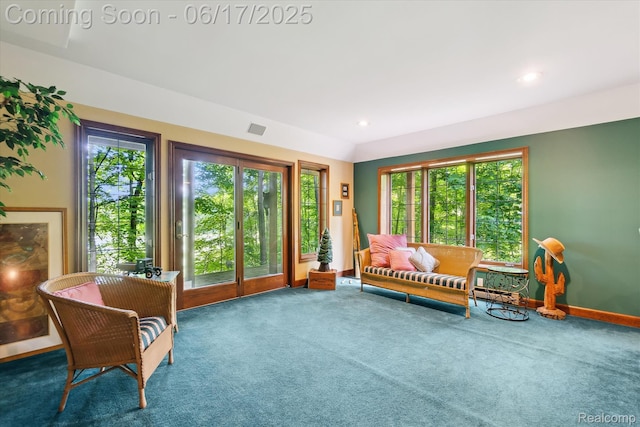 2020 Pine Hollow Trl, Brighton, MI 48114 - living area with carpet floors and recessed lighting
