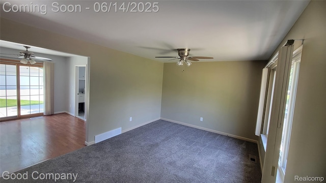 8544 Russell St, Shelby Twp, MI 48317 - empty room with ceiling fan and carpet flooring