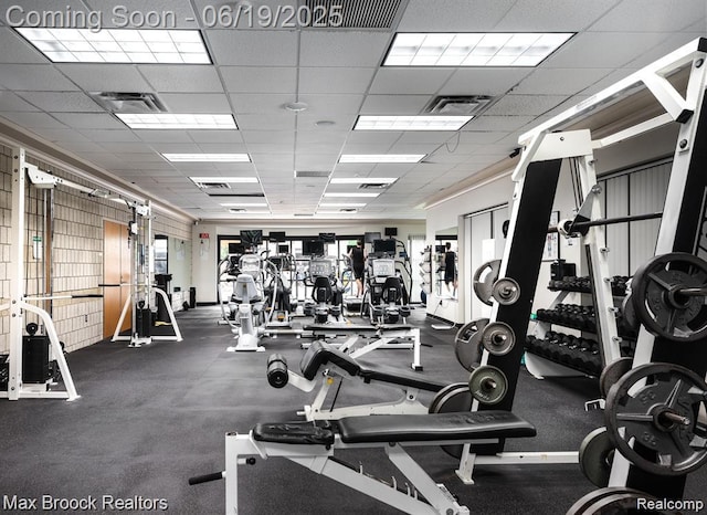 11 Sylvan Ave, Pleasant Ridge, MI 48069 - workout area with a paneled ceiling