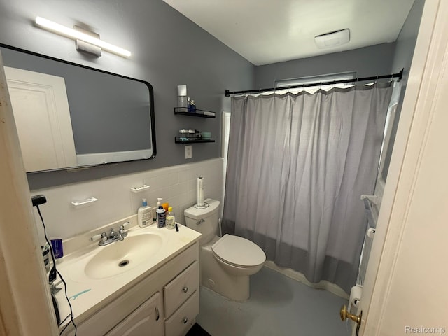 11311 Tecumseh, Redford, MI 48239 - bathroom with tile walls, vanity, and wainscoting