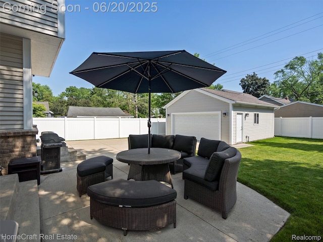2213 Beverly Blvd, Berkley, MI 48072 - fenced backyard featuring an outdoor structure, area for grilling, and a patio