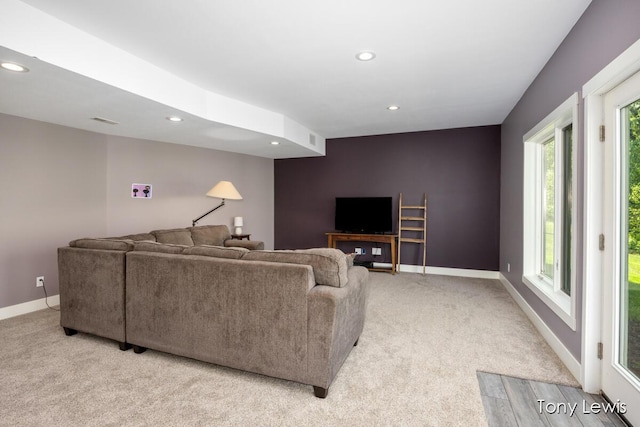 2331 Deer Trail Dr NE, Grand Rapids, MI 49505 - living room featuring light carpet and recessed lighting