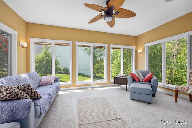 2331 Deer Trail Dr NE, Grand Rapids, MI 49505 - living area featuring a ceiling fan and carpet floors