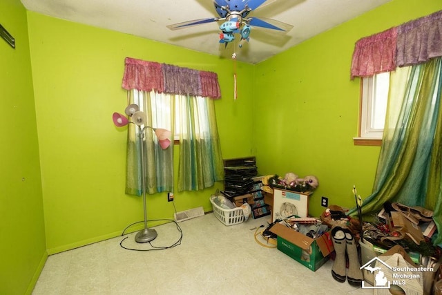 6200 Jackman Rd, Temperance, MI 48182 - playroom featuring ceiling fan and tile patterned floors