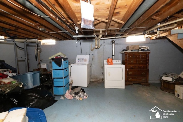 6200 Jackman Rd, Temperance, MI 48182 - basement featuring washing machine and clothes dryer