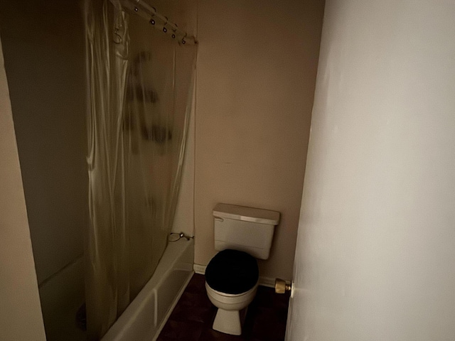 2456 Kurt Rd, Benton Harbor, MI 49022 - full bathroom with toilet and shower / tub combo with curtain