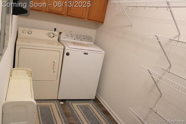 23413 Williamsburg Cir Unit 12, Woodhaven, MI 48183 - laundry area featuring washer and clothes dryer and cabinet space