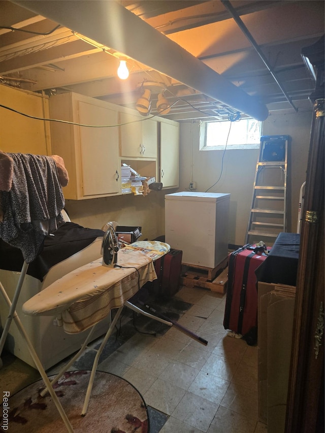22612 Lyndon St, Detroit, MI 48223 - below grade area featuring refrigerator