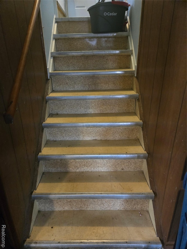 22612 Lyndon St, Detroit, MI 48223 - staircase featuring wooden walls