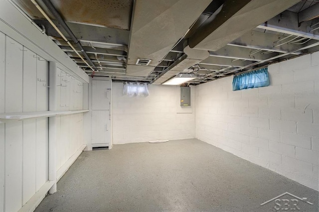 1601 S Monroe St, Bay City, MI 48708 - below grade area with electric panel and concrete block wall