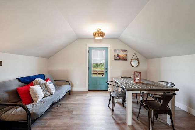 2753 Colton Dr, Berrien Springs, MI 49103 - dining space with wood finished floors and lofted ceiling