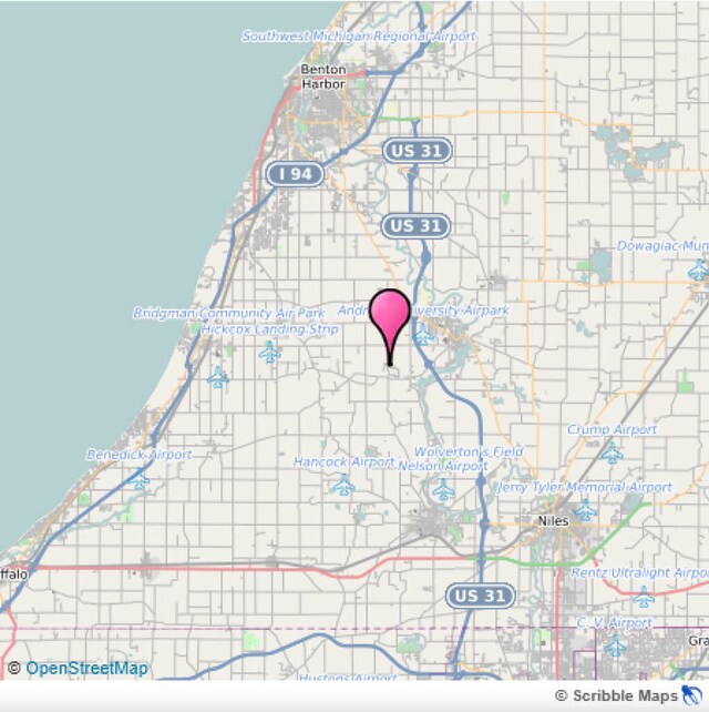 2753 Colton Dr, Berrien Springs, MI 49103 - map of property with streets / nearby areas