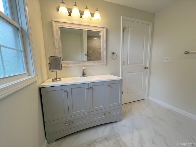 19904 Mckinnon St, Roseville, MI 48066 - full bathroom featuring marble finish floors and vanity