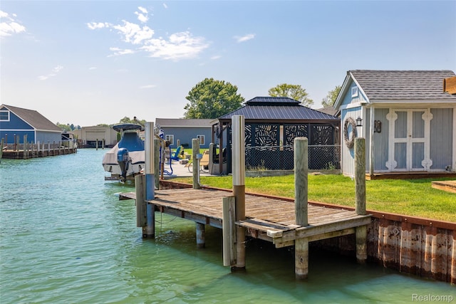 35772 Bal Clair St, New Baltimore, MI 48047 - dock area featuring a water view
