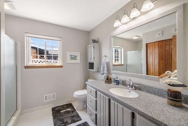 35772 Bal Clair St, New Baltimore, MI 48047 - full bath featuring plenty of natural light, vanity, an enclosed shower, and tile patterned flooring