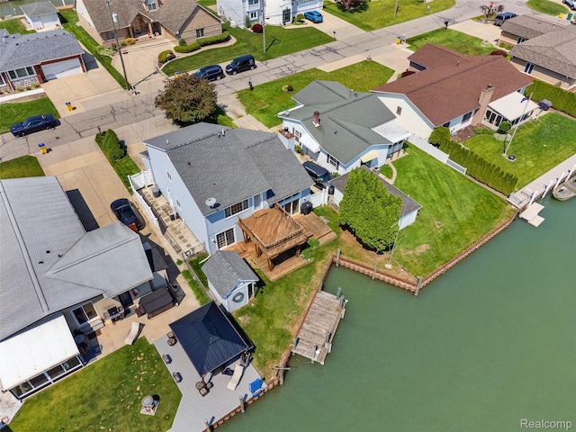 35772 Bal Clair St, New Baltimore, MI 48047 - aerial view of residential area featuring a large body of water
