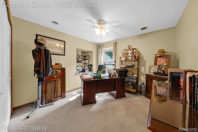 115 Audubon Dr, White Lake, MI 48383 - office space featuring a ceiling fan and light carpet