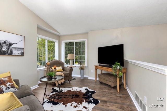 704 Pecan Ct NW, Grand Rapids, MI 49504 - living room featuring wood finished floors and vaulted ceiling