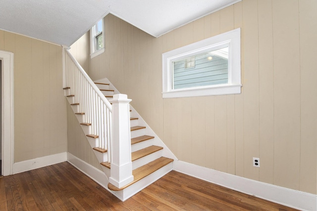 258 Richards Ave SW, Grand Rapids, MI 49504 - stairs with hardwood / wood-style floors and wood walls