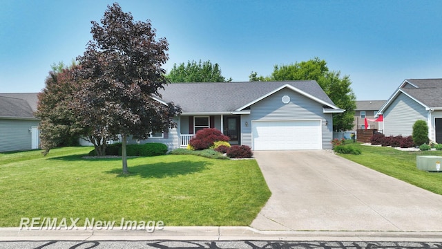 3137 Sundown Ln, Saginaw, MI 48603 - single story home with an attached garage, driveway, and a front yard
