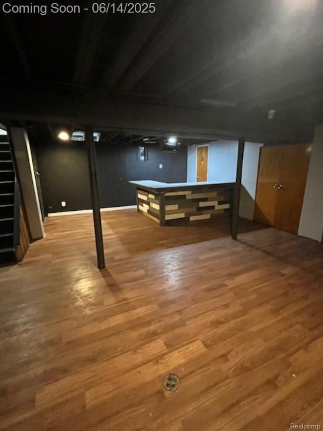1435 Jeffrey Ln, Inkster, MI 48141 - finished below grade area with wood finished floors and stairway