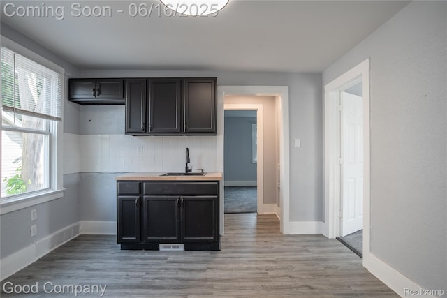 5217 Lakeview St, Detroit, MI 48213 - kitchen featuring tasteful backsplash, light countertops, and light wood finished floors