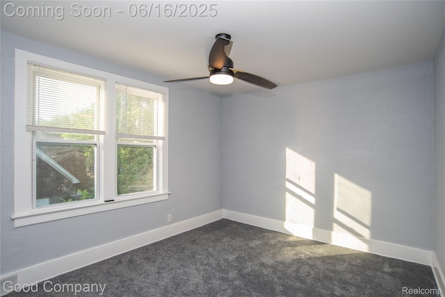 5217 Lakeview St, Detroit, MI 48213 - spare room with dark colored carpet and a ceiling fan