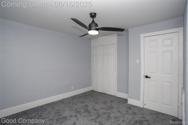 5217 Lakeview St, Detroit, MI 48213 - unfurnished bedroom with carpet flooring, a closet, and a ceiling fan
