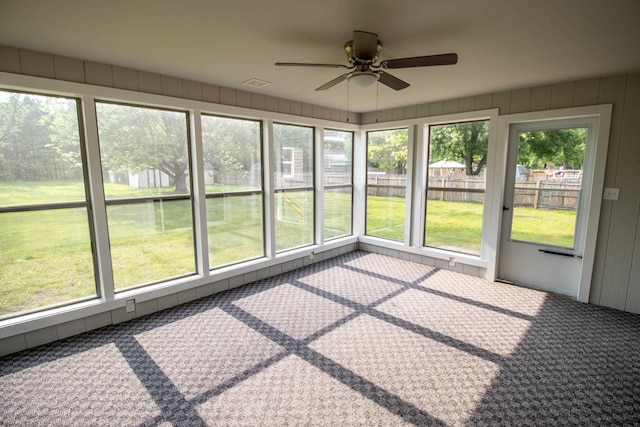 9461 Morrish Rd, Montrose, MI 48457 - unfurnished sunroom featuring ceiling fan
