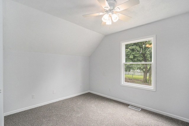 5747 Utah Ave, Portage, MI 49024 - additional living space featuring carpet floors, lofted ceiling, and a ceiling fan