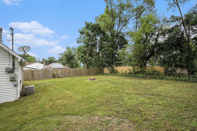 5747 Utah Ave, Portage, MI 49024 - fenced backyard featuring a fire pit