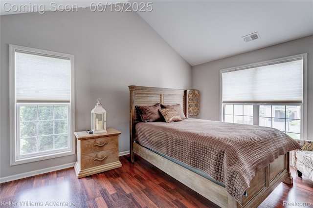 28498 Carlton Way Dr, Novi, MI 48377 - bedroom featuring vaulted ceiling and dark wood finished floors