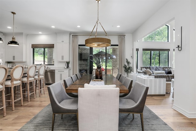 2584 Heights View Ct, Rochester, MI 48306 - dining room with light wood-style floors and recessed lighting