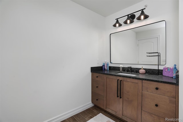2584 Heights View Ct, Rochester, MI 48306 - bathroom with vanity and wood finished floors