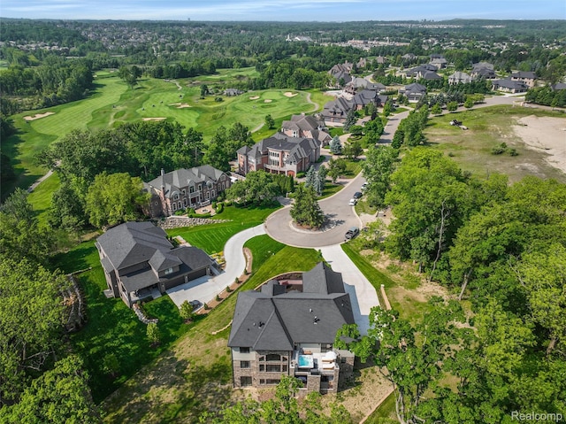 2584 Heights View Ct, Rochester, MI 48306 - aerial view of property and surrounding area with nearby suburban area and a golf course