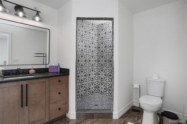 2584 Heights View Ct, Rochester, MI 48306 - full bathroom with wood finish floors, tiled shower, and vanity