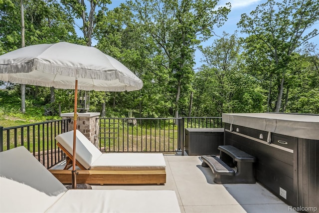 2584 Heights View Ct, Rochester, MI 48306 - view of patio featuring view of wooded area