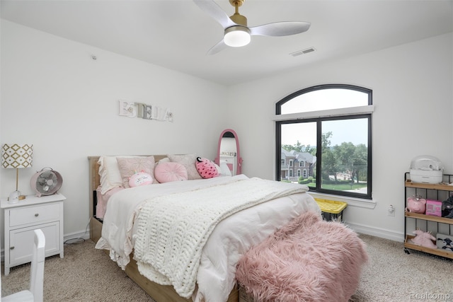 2584 Heights View Ct, Rochester, MI 48306 - bedroom with light carpet and a ceiling fan