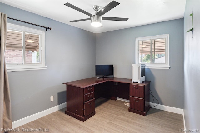 1330 Rahn St, Westland, MI 48186 - unfurnished office with light wood finished floors and ceiling fan