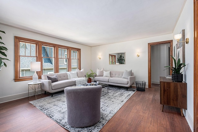 1412 4th St NW, Grand Rapids, MI 49504 - living area featuring hardwood / wood-style flooring and baseboards